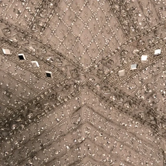 Aidan Mattox Hand beaded Silver Dress - Picture 3 of 4